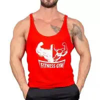Fitness Gym İnce Askı Tank Top Atlet Kırmızı