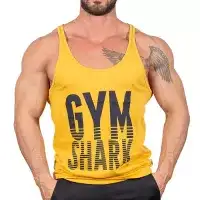 Gym Shark İnce Askı Tank Top Atlet Sarı