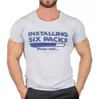 İnstalling Six Packs T-Shirt Buz Mavisi