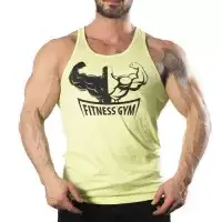 Fitness Gym Tank Top Atlet Sarı