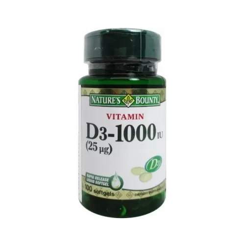 Nature's Bounty Vitamin D3 1000 IU 100 Softgel