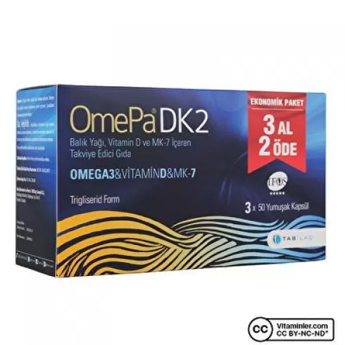 Omepa DK2 Omega 3 & Vitamin D & Menaq7 50 Yumuşak Kapsül - 3 Al 2 Öde