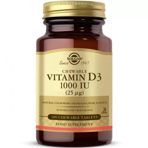 Solgar Vitamin D3 Cheaweble 1000 IU 100 Tablet